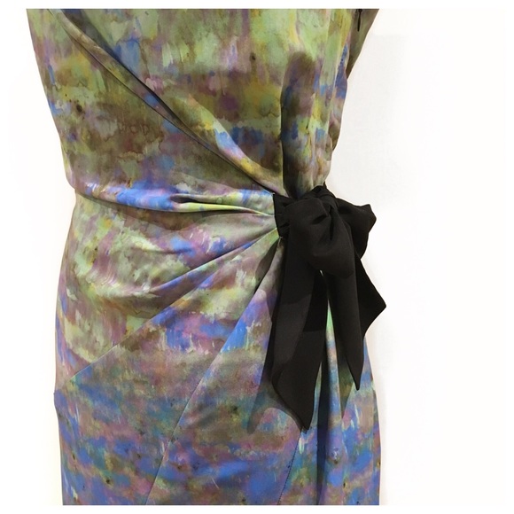 Suzi Chin side tie watercolor cocktail dress - Picture 7 of 8